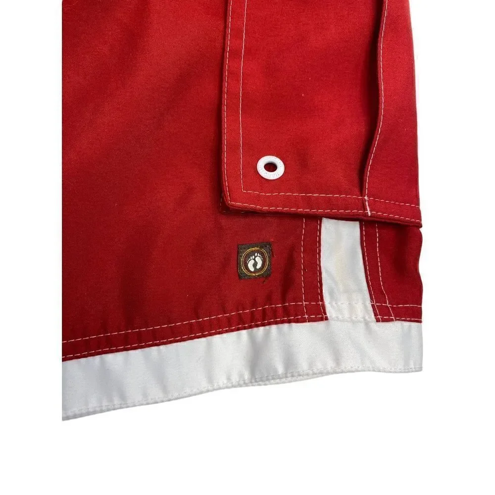 Hang Ten Men's Drawstring 5-pocket Quick-dry Boardshort Red XL